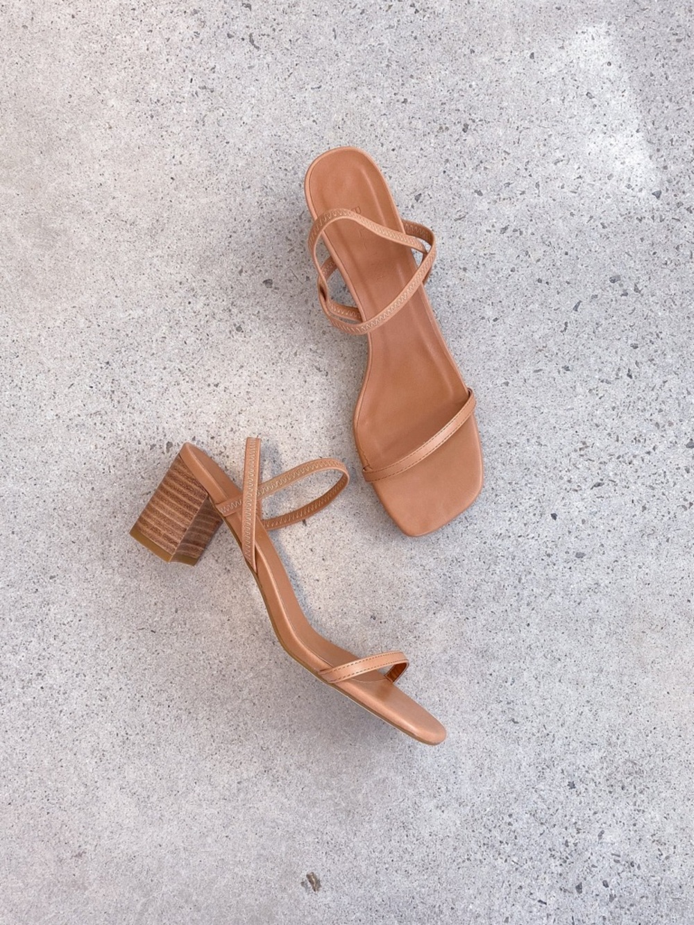 Billini Tan Strappy Block Heel Sandals
